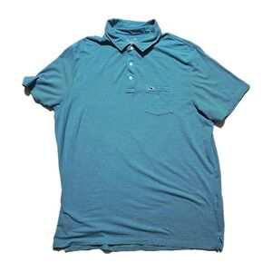 Vineyard Vines Shirt Mens Large Turquoise Blue Edgartown Polo Short Sleeve Golf